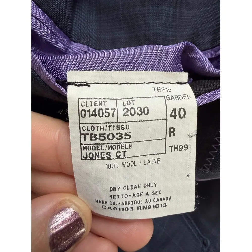Men's Ted Baker‎ London Endurance Navy Plaid Dress Jacket Blazer Sz 40R